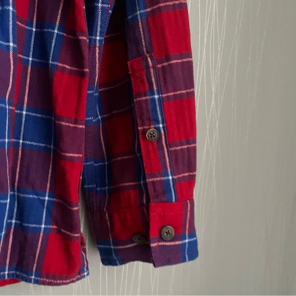 Duluth Trading Company Flannel Shirt Extra Large Red Blue Plaid XL - Picture 5 of 7